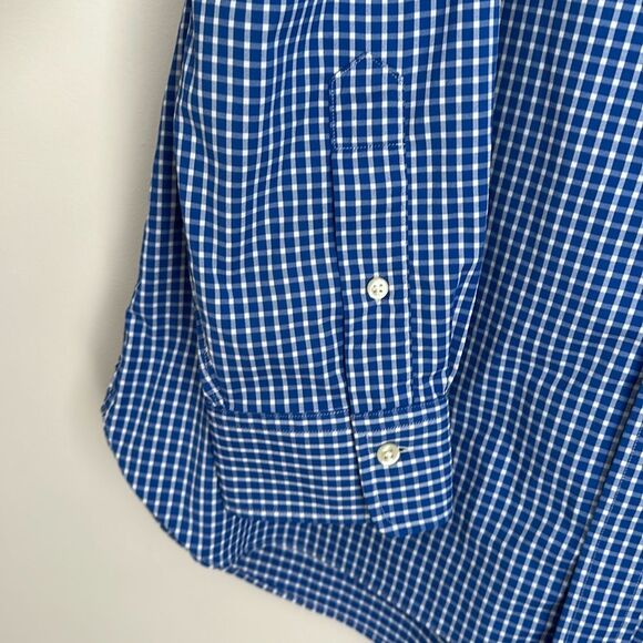 Ralph Lauren Men’s Slim Fit Performance Blue Micro Check Nylon Shirt Pony Size L - Picture 7 of 12